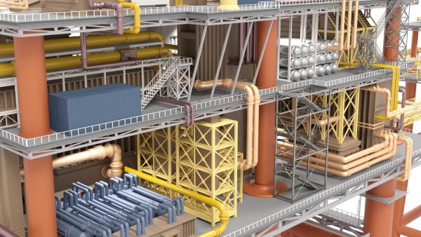 Detailed Twin Oil Rig