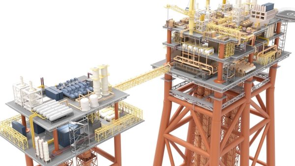 Detailed Twin Oil Rig