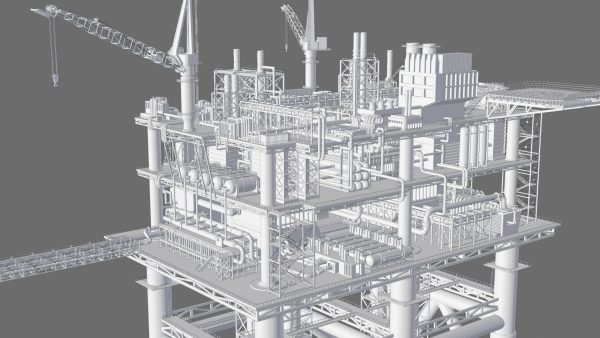 Detailed Twin Oil Rig