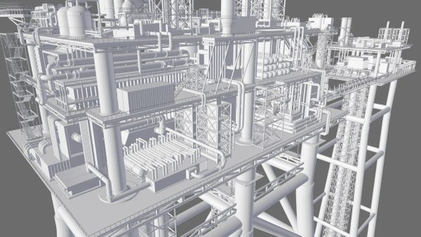 Detailed Twin Oil Rig