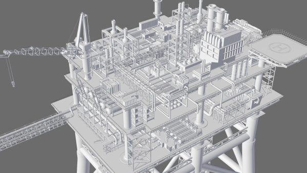 Detailed Twin Oil Rig