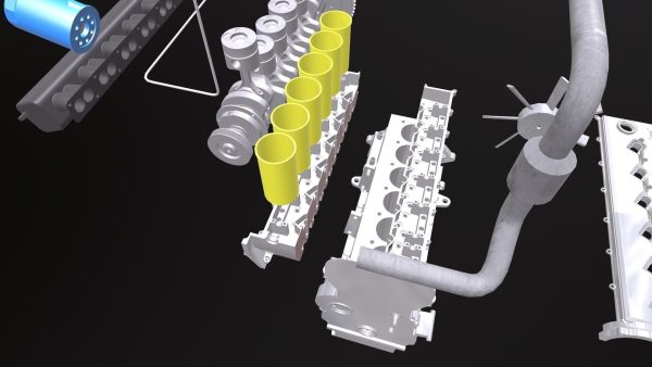 Diesel Engine 6 Cylinder Dismantled