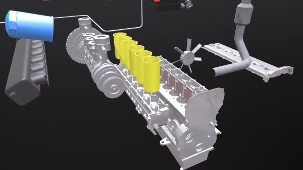 Diesel Engine 6 Cylinder Dismantled