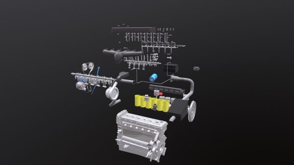 Diesel Engine 6 Cylinder Dismantled