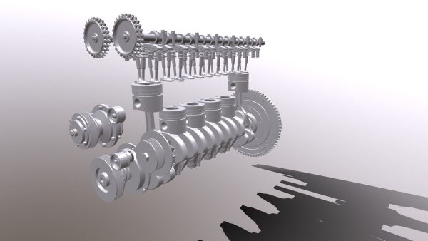 Diesel Engine 6 Cylinder Dismantled