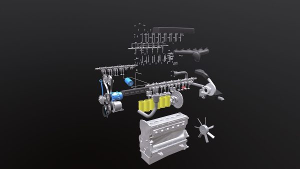 Diesel Engine 6 Cylinder Dismantled