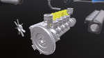 Diesel Engine 6 Cylinder Dismantled