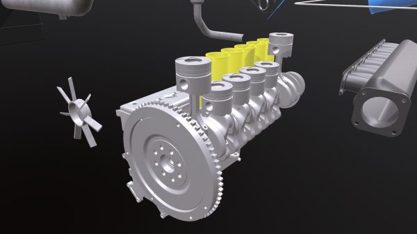 Diesel Engine 6 Cylinder Dismantled
