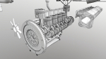 Diesel Engine 6 Cylinder Dismantled