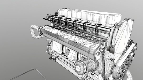 Diesel Engine 6 Cylinder Dismantled
