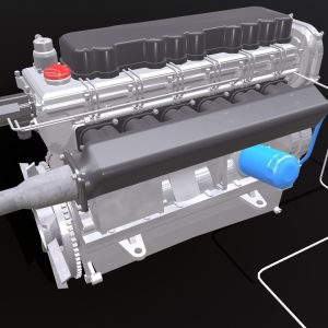 Diesel Engine 6 Cylinder Dismantled