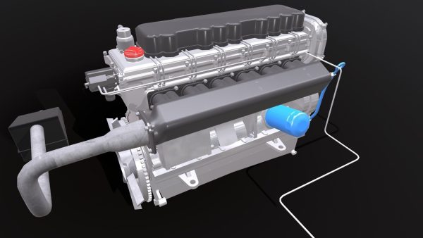 Diesel Engine 6 Cylinder Dismantled