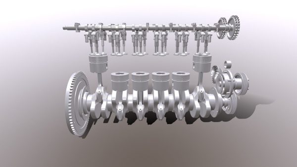 Diesel Engine 6 Cylinder Dismantled