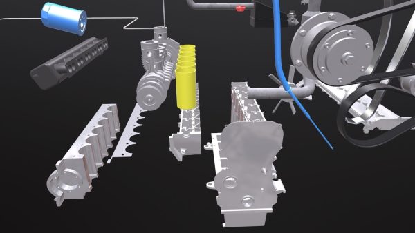 Diesel Engine 6 Cylinder Dismantled