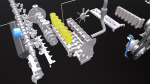Diesel Engine 6 Cylinder Dismantled