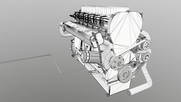 Diesel Engine 6 Cylinder Dismantled