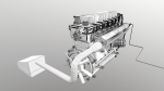 Diesel Engine 6 Cylinder Dismantled