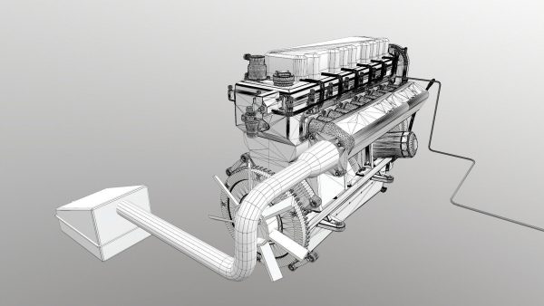 Diesel Engine 6 Cylinder Dismantled