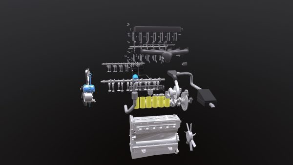 Diesel Engine 6 Cylinder Dismantled