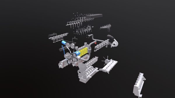 Diesel Engine 6 Cylinder Dismantled