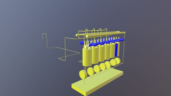 Diesel Engine 6 Cylinder Dismantled