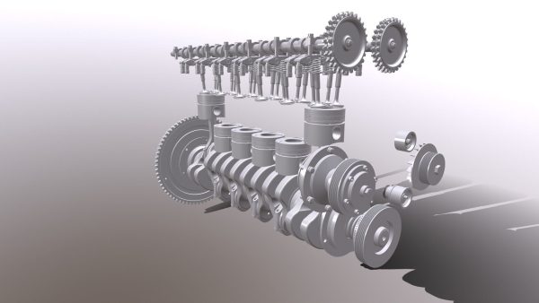Diesel Engine 6 Cylinder Dismantled