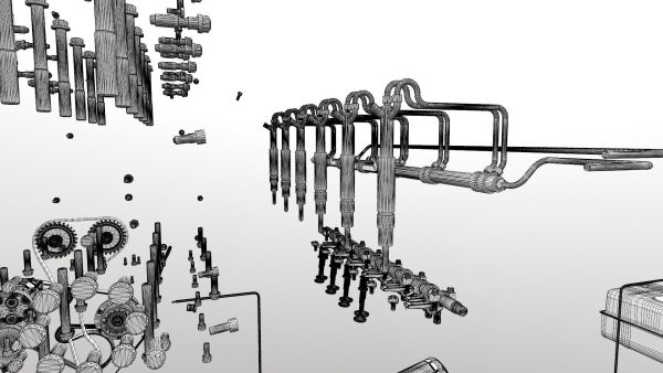 Diesel Engine 6 Cylinder Dismantled