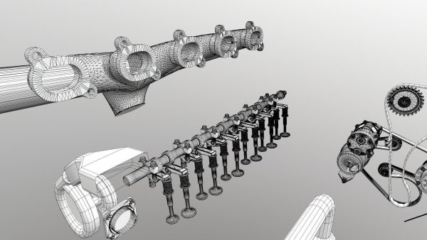Diesel Engine 6 Cylinder Dismantled