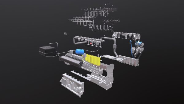 Diesel Engine 6 Cylinder Dismantled