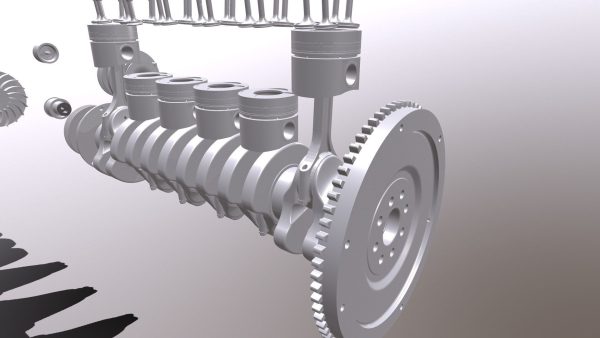 Diesel Engine 6 Cylinder Dismantled