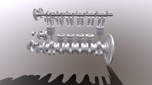 Diesel Engine 6 Cylinder Dismantled