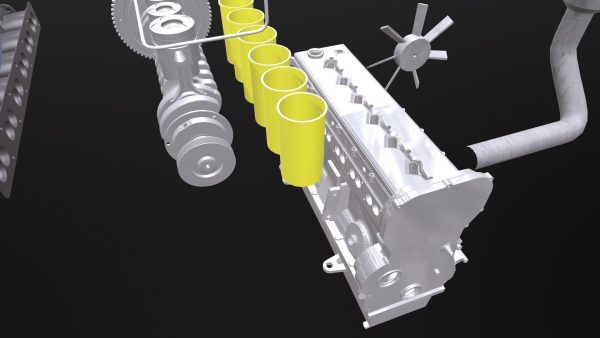 Diesel Engine 6 Cylinder Dismantled