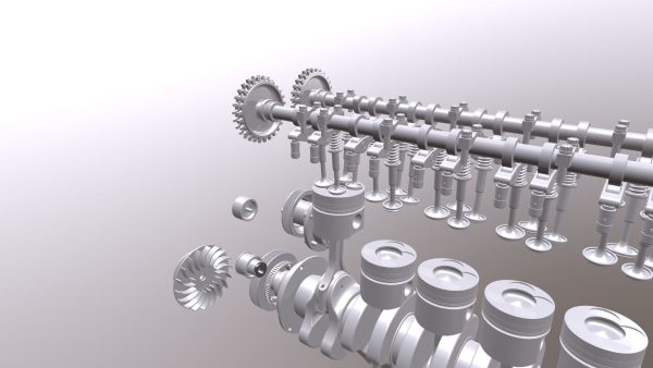 Diesel Engine 6 Cylinder Dismantled