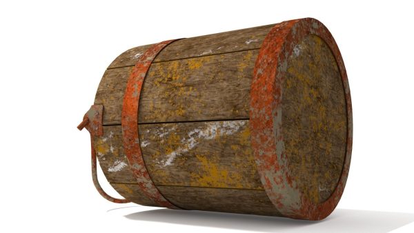 Dirt Wooden Bucket 02