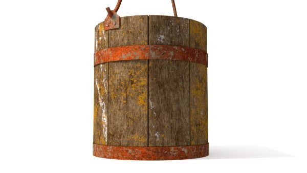 Dirt Wooden Bucket 02