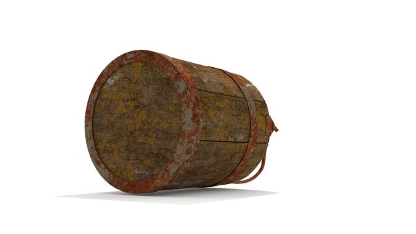 Dirt Wooden Bucket 02