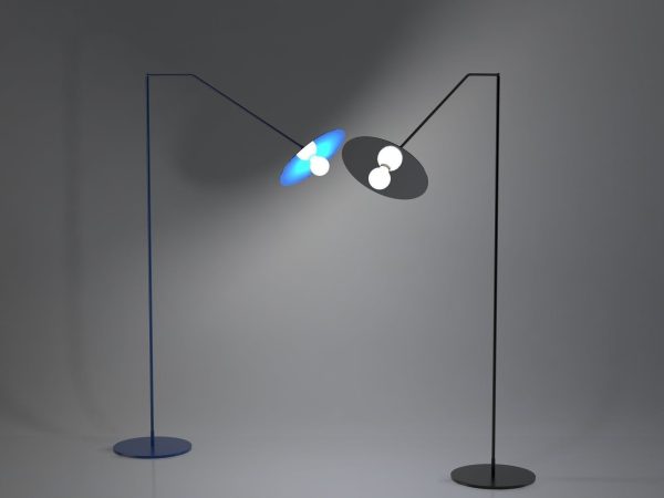 Disk two floor lamps