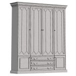 Door bookcase in Antique color