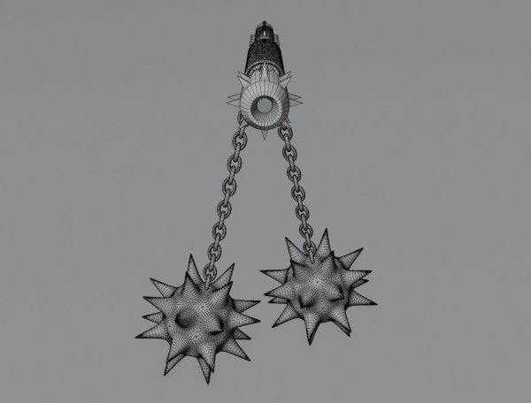 Double flail 3D model