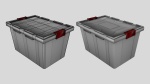 Drawer stack of different colored bins