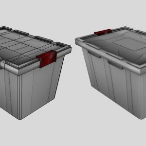 Drawer stack of different colored bins
