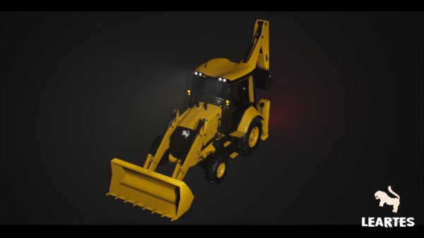 Driveable Animated Excavator Dozer with Material Variations
