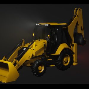 Driveable Animated Excavator Dozer with Material Variations
