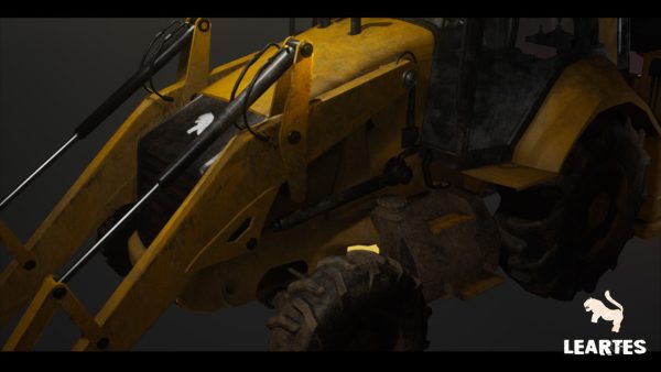 Driveable Animated Excavator Dozer with Material Variations