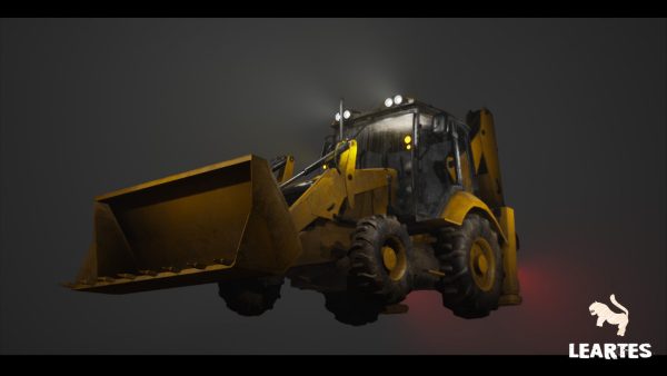 Driveable Animated Excavator Dozer with Material Variations