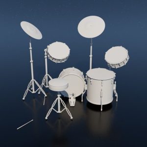 drums-3d-model-obj-3ds-fbx-c4d