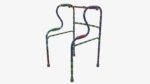 Dual riser walking folding frame