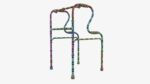 Dual riser walking folding frame
