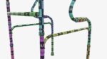 Dual riser walking folding frame