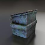 Dumpster trash can with grill on top